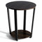 2-tier Round End Table with Storage Shelf & Metal Frame