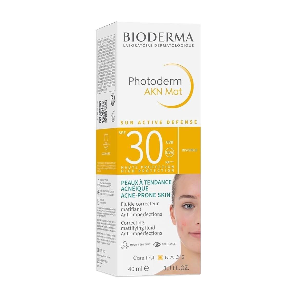 Bioderma Sunscreen and Mattifying Cream for Oily Skin - SPF30 Protection, Non-Comedogenic, Fragrance-Free