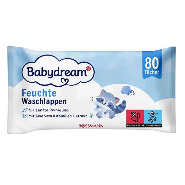 Babydream Gentle Baby Wet Wipes with Aloe Vera - Sensitive Skin Care, Vegan, 80 Count