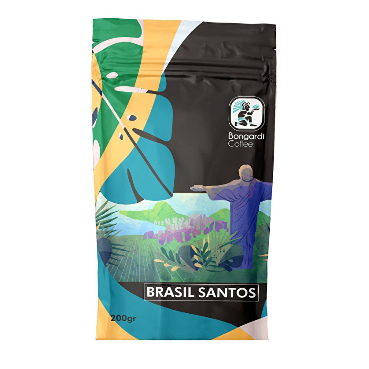 Bongardi Brazilian Santos Coffee Beans - 200g Freshly Roasted Specialty Coffee for Turkish Coffee & Various Brewing Methods