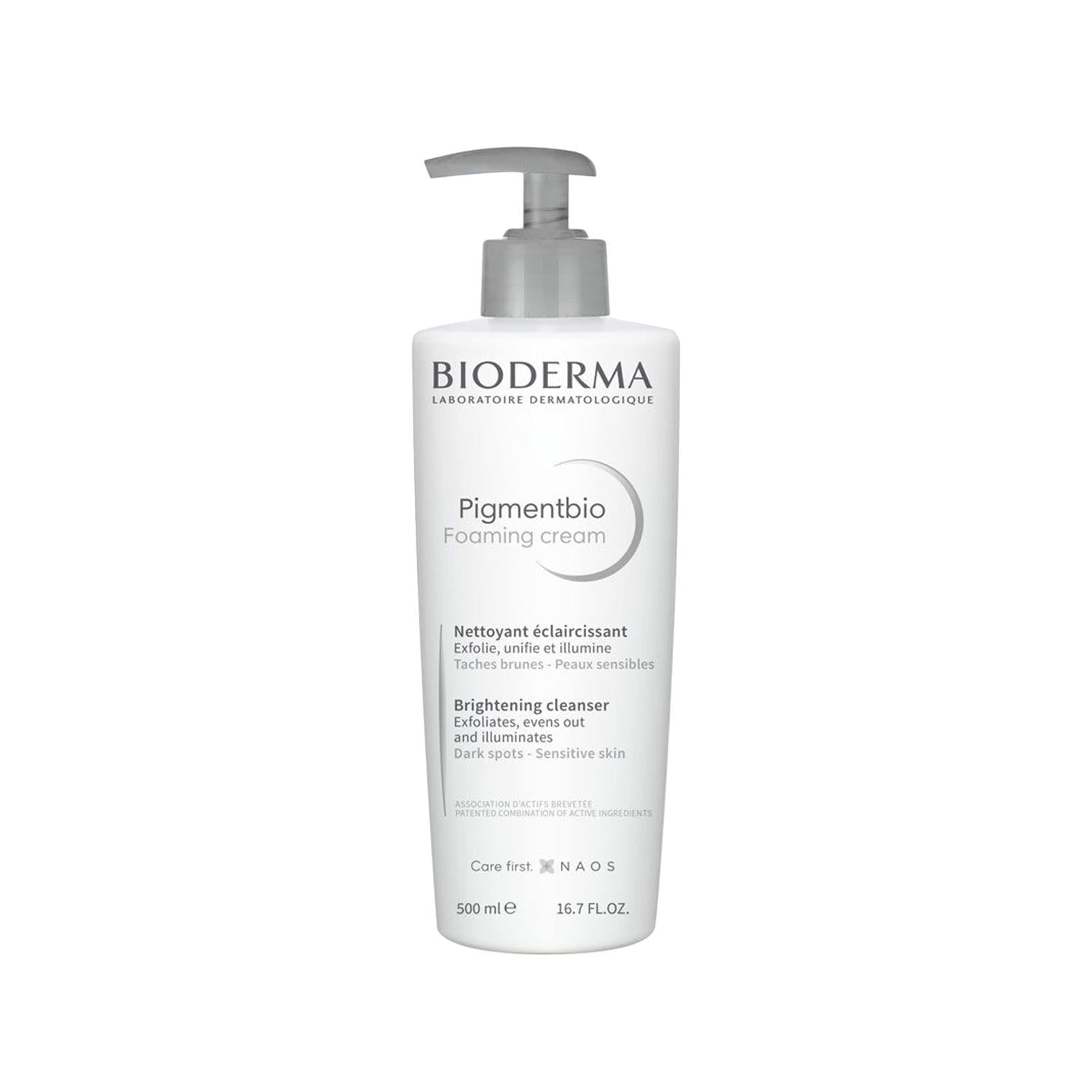 Bioderma Pigmentbio Foaming Cream Facial Cleanser - Gentle Peeling Effect for Brighter Complexion, 500ml