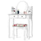Makeup Vanity Table Set Girls Dressing Table with Drawers Oval Mirror