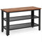 3-Tier Shoe Rack Industrial Shoe Bench with Storage Shelves