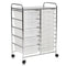 15-Drawer Utility Rolling Cart with Drawers Multi-Use Storage-Icecream Multicolor