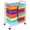 15-Drawer Utility Rolling Cart with Drawers Multi-Use Storage-Icecream Multicolor