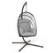 Hanging Folding Egg Chair with Stand Soft Cushion Pillow Swing Hammock