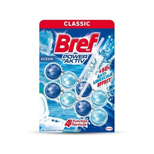 Bref Power Aktif Okyanus Toilet Cleaning Block - Long Lasting Freshness, 4-Function Formula, Prevents Limescale Buildup