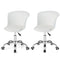 Set of 2 Office Desk Chair with Ergonomic Backrest and Soft Padded PU Leather Seat