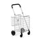 Folding Shopping Cart Basket Rolling Trolley with Adjustable Handle