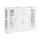 Sideboard Buffet Server Storage Cabinet with 2 Drawers and Glass Doors