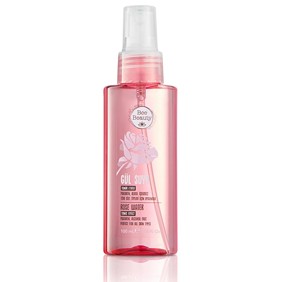 Bee Beauty Rose Water for Skincare - 100ml Natural Toner, Refreshing Mist & Makeup Remover, Paraben-Free, Alcohol-Free, Sensitive Skin Friendly