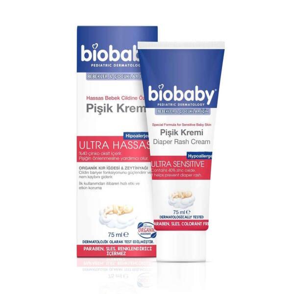 Biobaby Diaper Rash Cream: Natural Relief for Sensitive Baby Skin, Zinc Oxide Protection, Soothes Irritation & Redness - 75ml