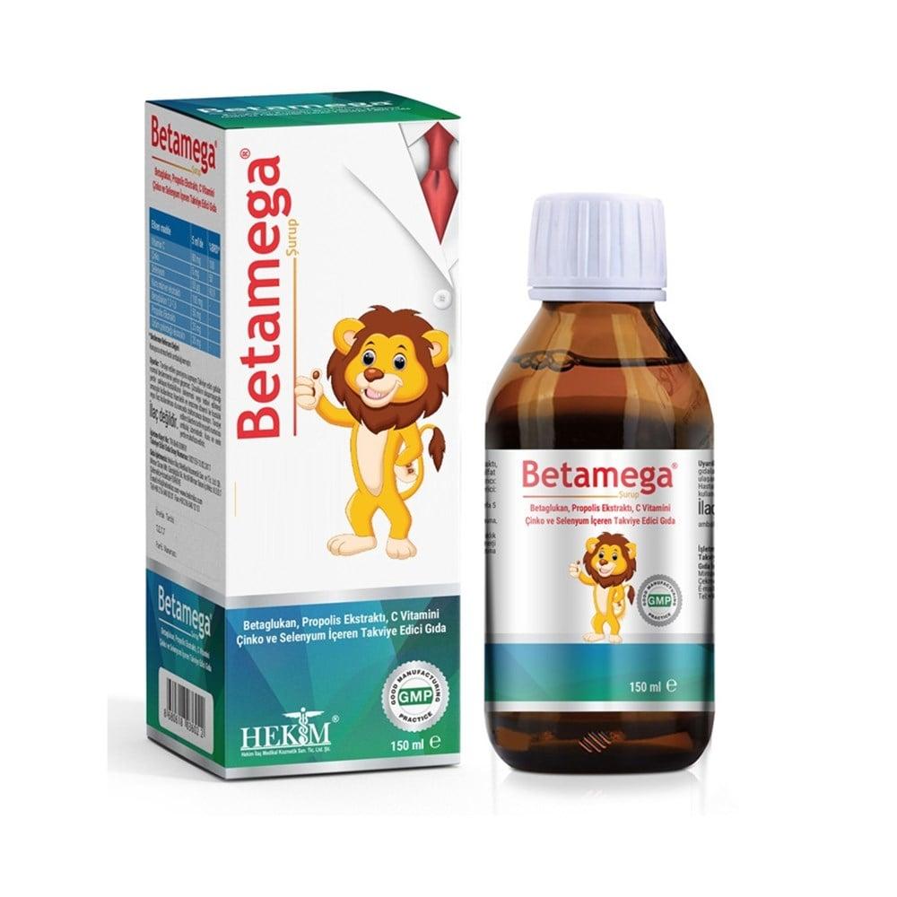 Betamega Immune Support Dietary Supplement Syrup - Beta Glucan, Vitamin C, Zinc, Propolis & Selenium - 150ml (5.07 fl oz)