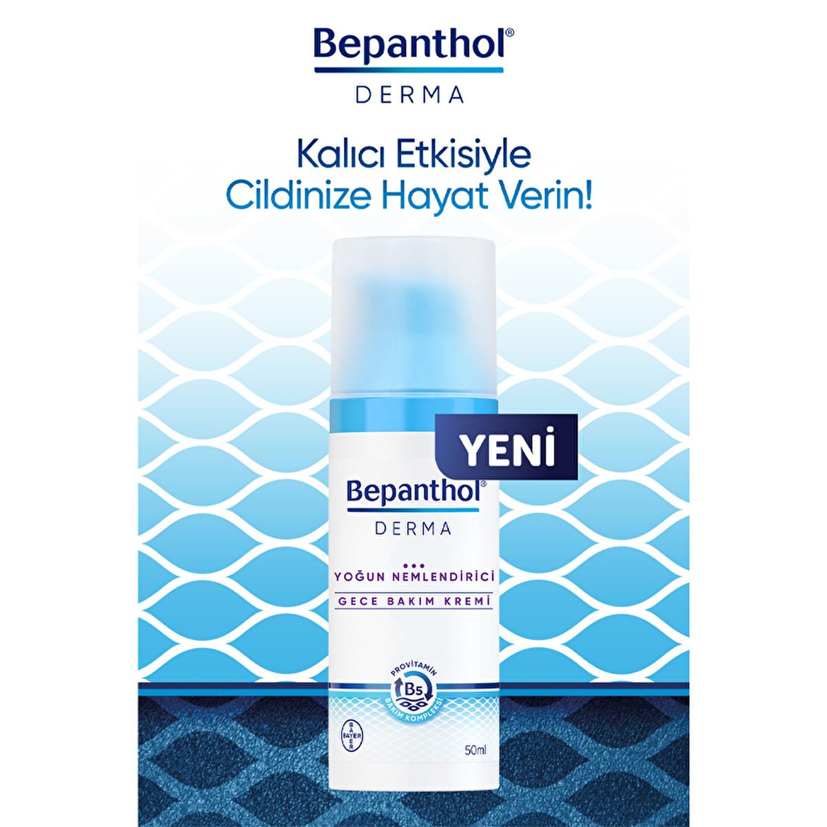 Bepanthol Derma Intense Moisturizing Night Face Cream - Repair & Soothe Dry Skin Overnight with Natural Oils for Facial Dryness Relief