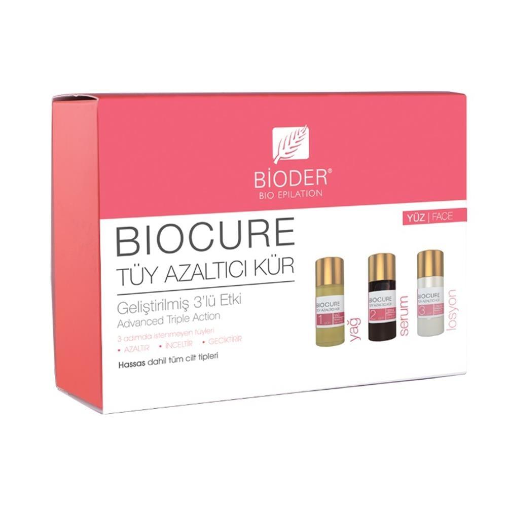 Bioder Hair Reduction Treatment for Women & Men - 3-Step Facial Hair Removal & Reduction Kit