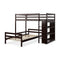 Twin Over Twin Loft Bunk Bed with Bookcase