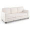 Upholstered Teddy Velvet 3-Seat Sofa with Comfy Back Pillows