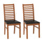 Set of 2 Wooden Dining Chair with Rubber Wood Legs for Living Room