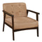 Rubber Wood Frame Accent Chair with Armrest for Living Room