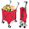 Folding Shopping Utility Cart with Water-Resistant Removable Canvas Bag