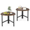 Set of 2 Triangle Coffee Table Oval with Metal Legs