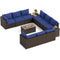 Outdoor PE Rattan Conversation Set with 32‚Äù Propane Fire Pit Table and Tank Holder