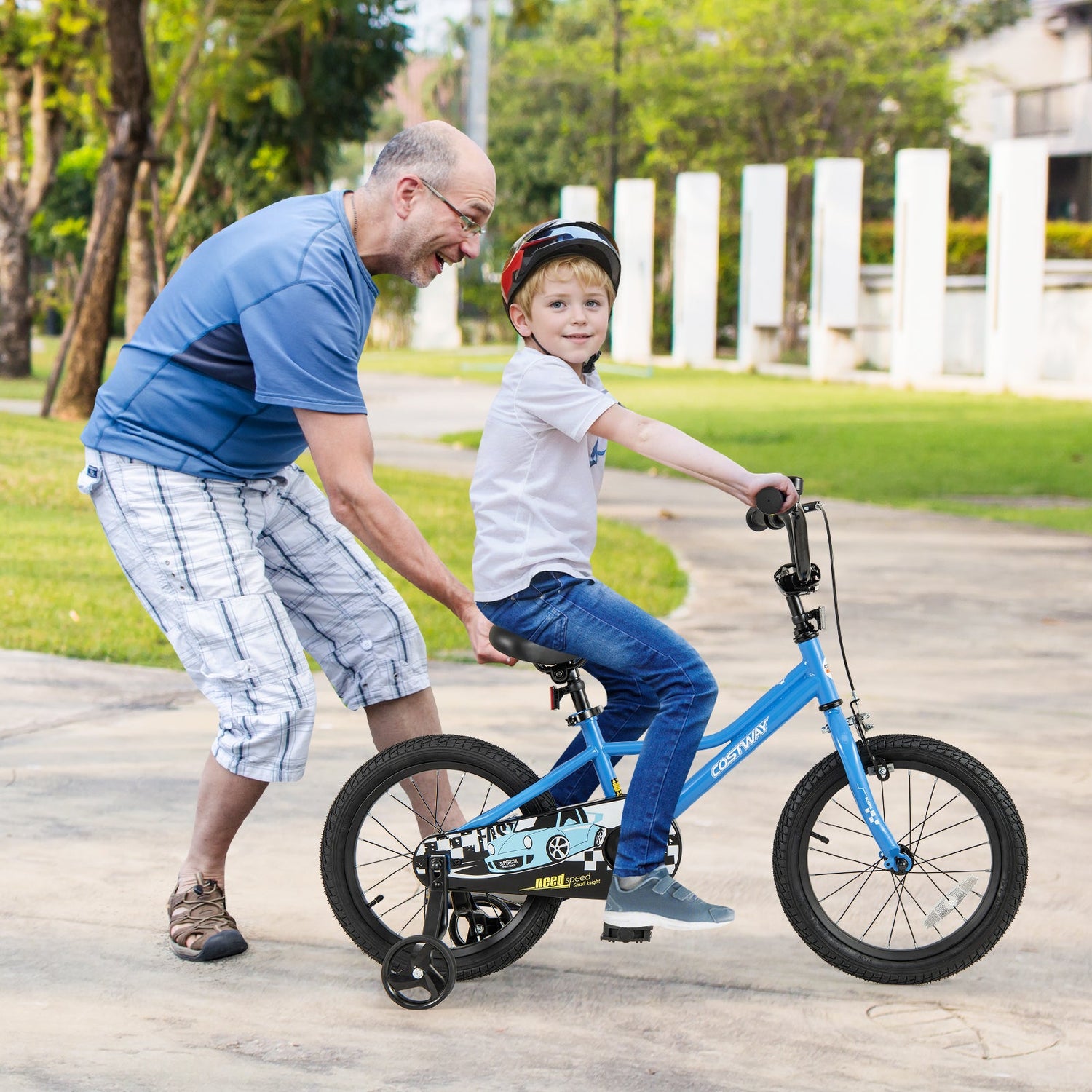 16 Inch Kids Bike Navy with Helmet Protective Set
