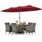 8-Piece Patio Dining Set with Double-Sided Market Umbrella