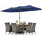 8-Piece Patio Dining Set with Double-Sided Market Umbrella