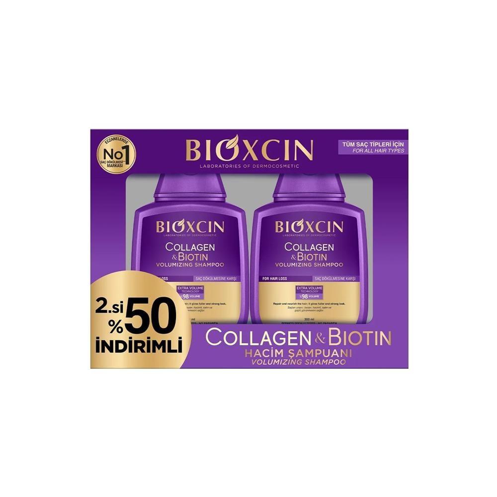 Bioxcin Collagen & Biotin Volume Shampoo - 300ml x2, Promotes Thicker Hair, Hair Loss Treatment, Keratin Hair Care
