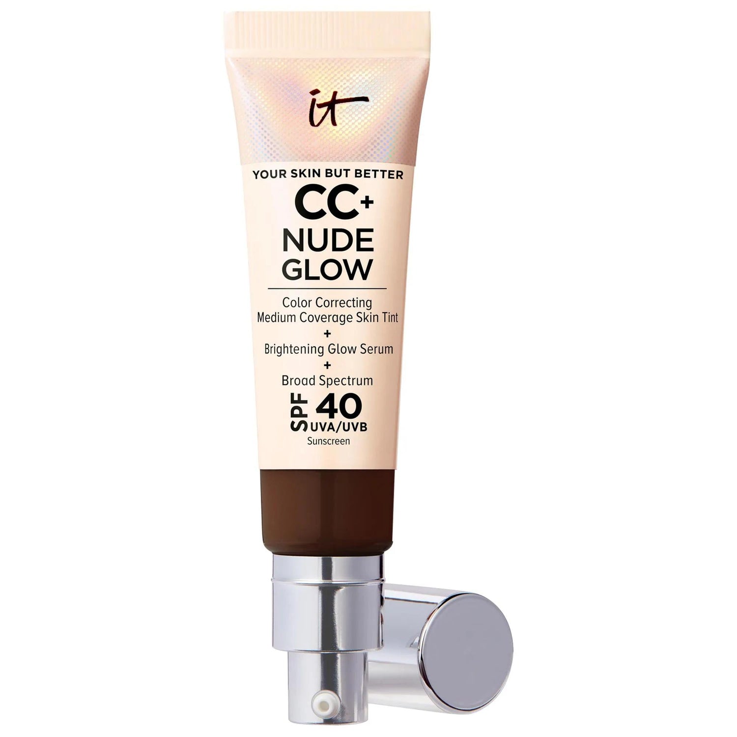 CC+ Nude Glow Lightweight Foundation + Glow Serum with SPF 40 and Niacinamide - Color-Correcting, Medium Coverage Liquid Foundation for Radiant Skin