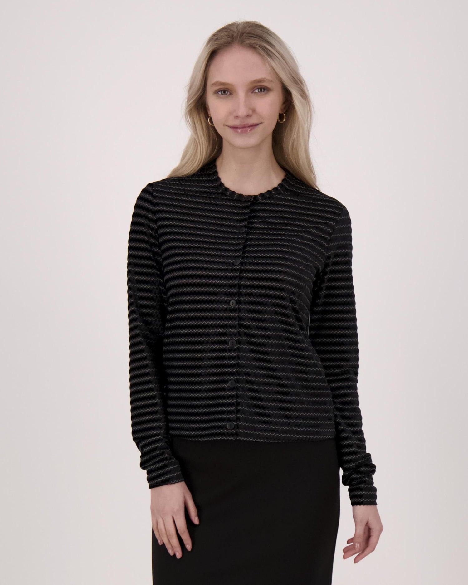 Chevron Shimmer Cardigan