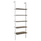 5-Tier Wood Look Ladder Shelf with Metal Frame for Home