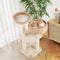 41 Inch Rattan Cat Tree with Napping Perch