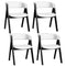 Wooden Dining Chair Set of 4 Mid-Century Modern Sherpa Upholstered Kitchen Dining Room Chairs