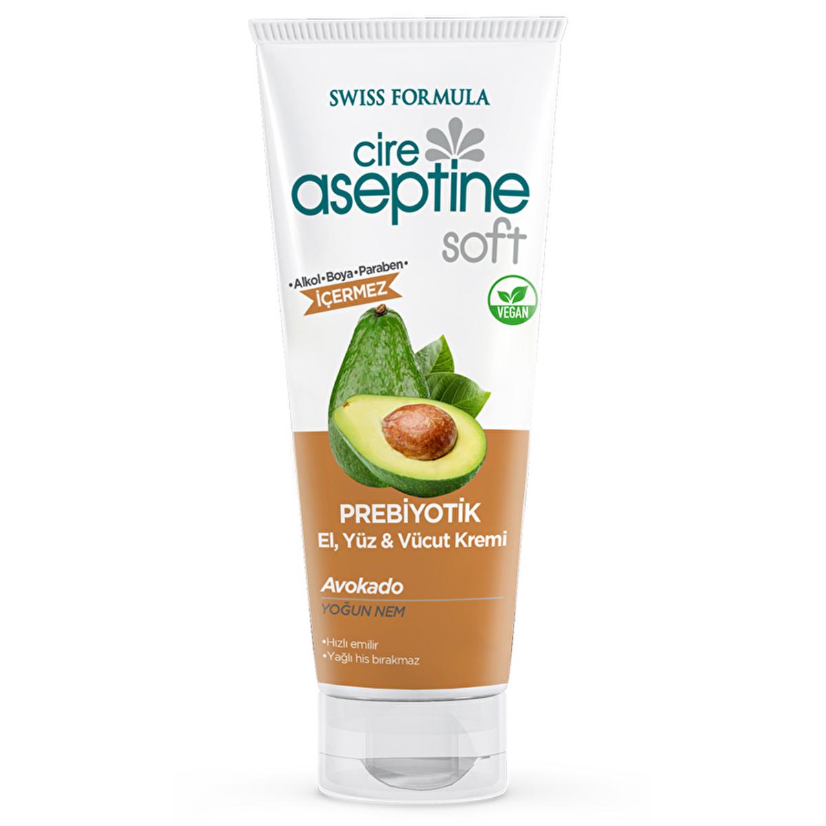 Cire Aseptine Soft Moisturizing Cream - Prebiotic Skincare with E Vitamin & Avocado Extract, Paraben Free, Dermatologically Tested