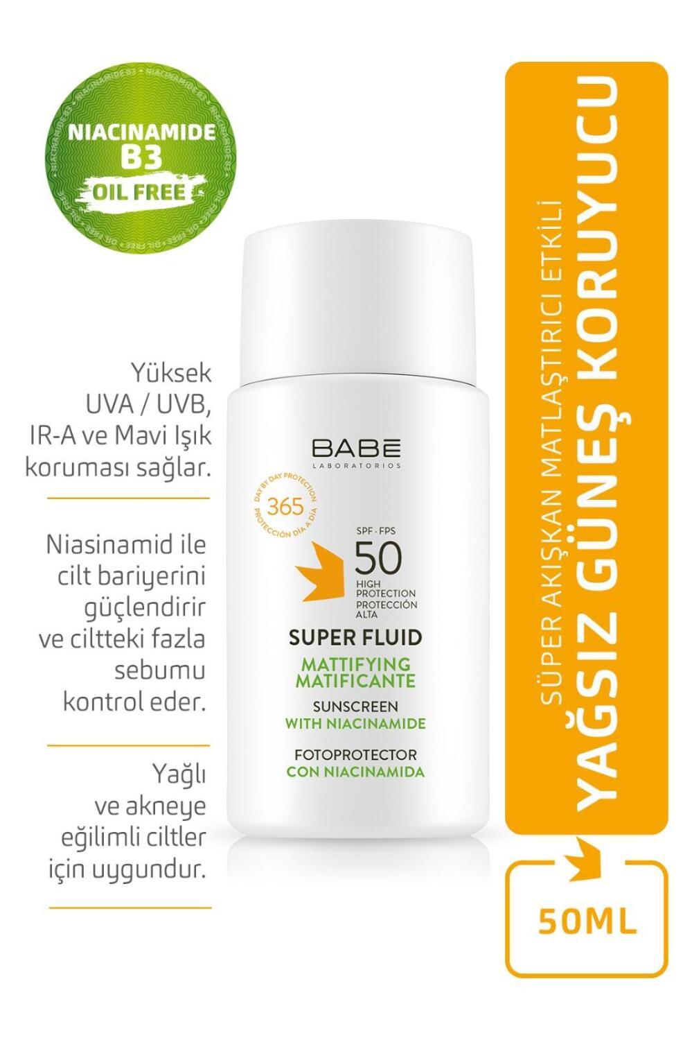 Babe Super Fluid Mattifying Sunscreen - SPF 50 | 50 ml