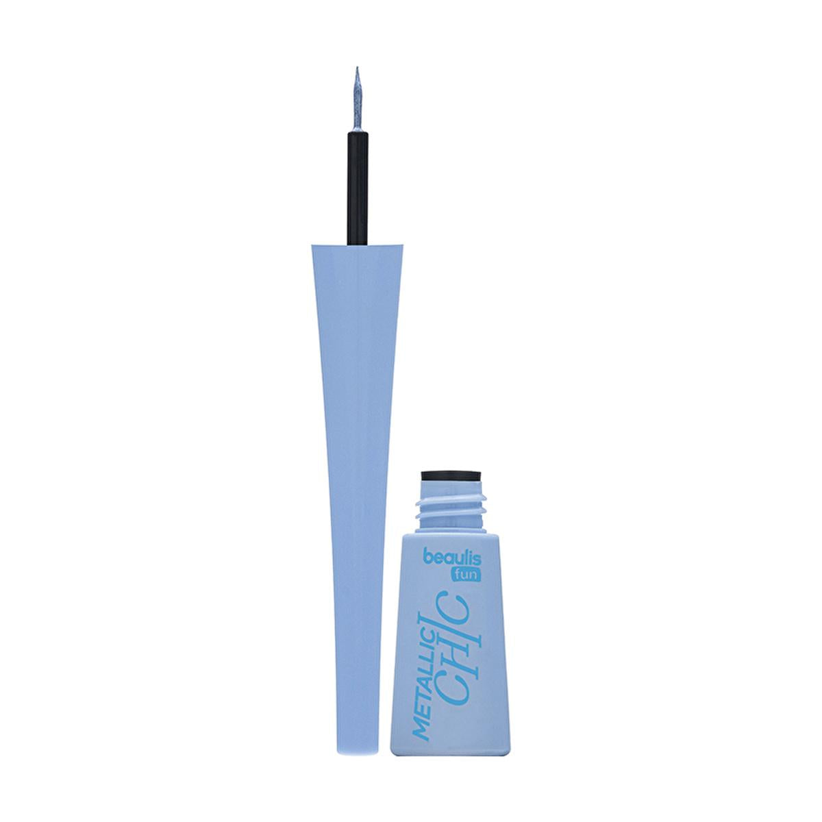 Beaulis Fun Metallic Chic Metalik Dipliner 805 Blue Sparkle - Glamorous Liquid Metallic Eyeliner for Intense Shine
