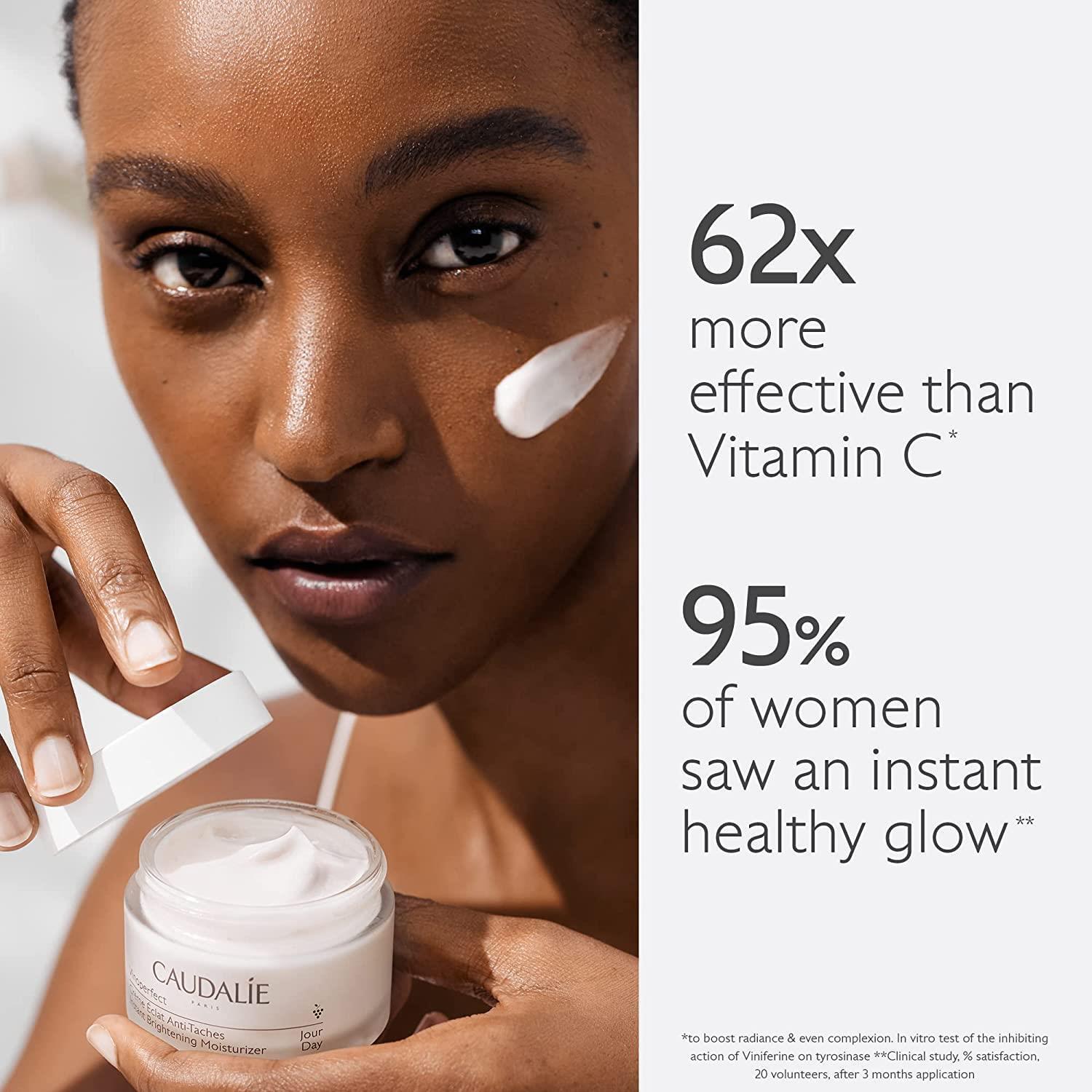 Caudalie Vinoperfect Instant Brightening Moisturizing Day Cream - Dark Spot Corrector, Hydrating Skincare for Uneven Skin Tone