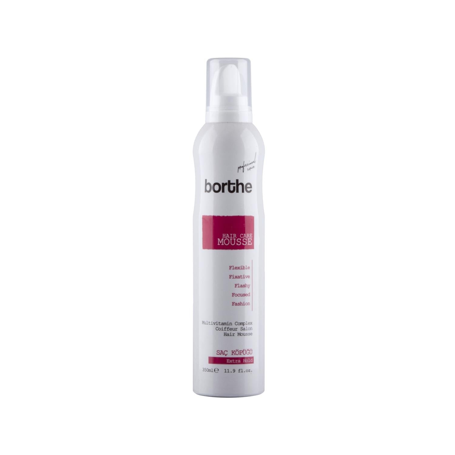 Borthe Professional Hair Care Mousse Extra Hold - 350ml Styling Product for Long-Lasting Hold