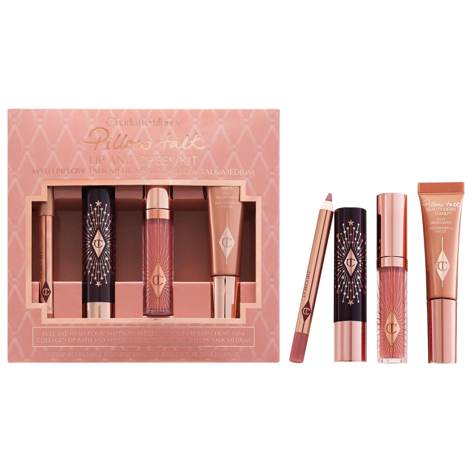 Charlotte Tilbury Pillow Talk: Iconic Lip & Cheek Set - Radiant Glow, Hydrating Balm, Plump Lips - Cruelty-Free Makeup Gift