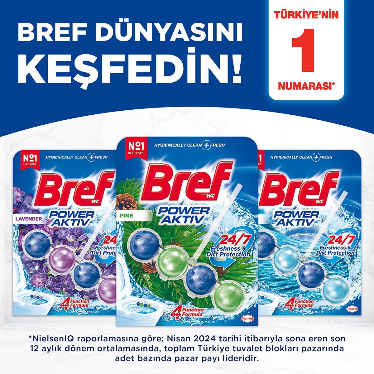 Bref Power Aktiv: Limescale Prevention Toilet Bowl Cleaner Block for Long-Lasting Freshness & Sparkling Clean Bathroom